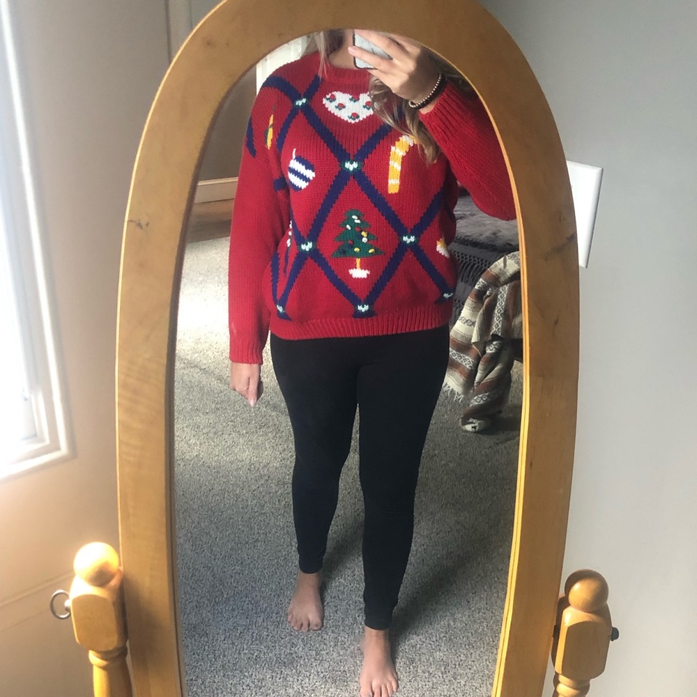 Vintage novelty Hand Knitted "Ugly" Christmas Sweater